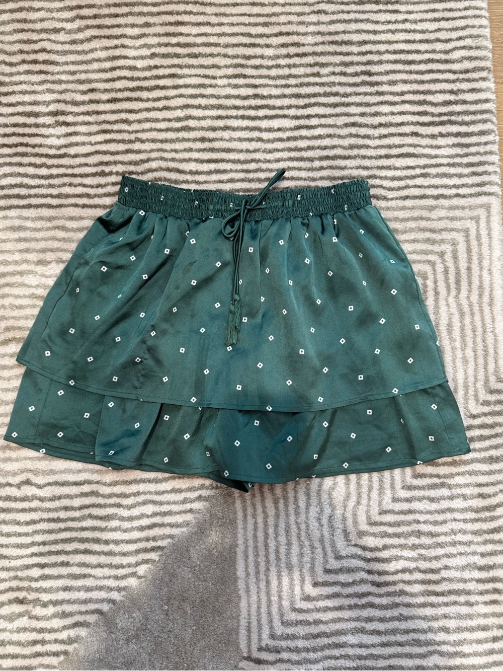 Abercrombie & Fitch Forest Green Printed Layered Skirt